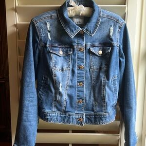 Celebrity Pink Basic Button Front Denim Jacket